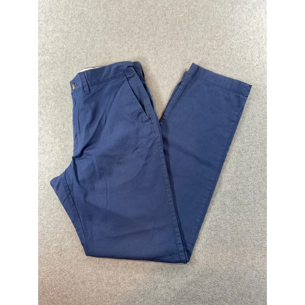 J. Crew Flex Straight Chino Pants Mens 31x32 Blue Cotton Stretch Casual 1213